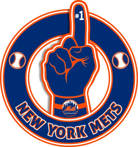 Number One Hand New York Mets logo iron on paper